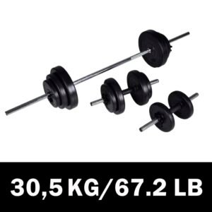 30kg Barbell & Dumbbell Set – Home Gym Strength Equipment